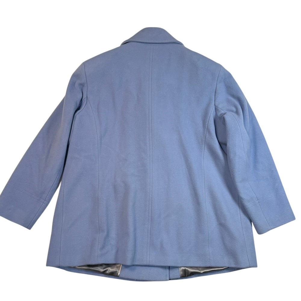 Calvin Klein Pea Coat Jacket Womens Plus 1X Light Blue Wool Cashmere Blend - Picture 2 of 16